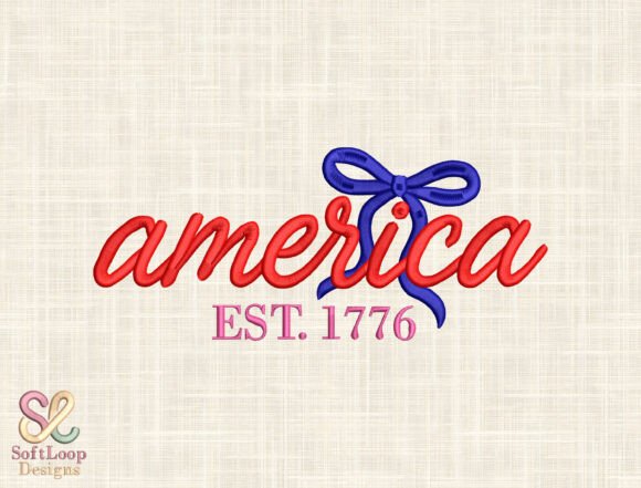 America Est. 1776 Embroidery Design: A Patriotic Graphic Asset