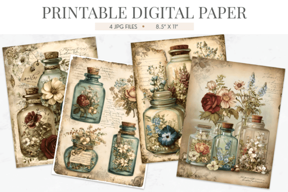 Apothecary Botanical Junk Journal Paper: A Designer's Asset