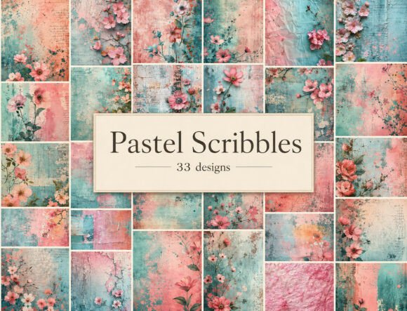 Elevate Your Visual Design with Vintage Floral Grunge Digital Paper