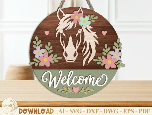 Enhance Your Space with a Laser Cut Horse Welcome SVG