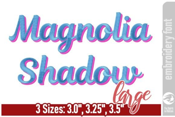 Magnolia Shadow Embroidery Font - Large: Elegance in Every Stitch
