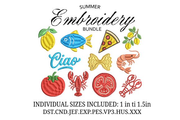 Mini Summer Embroidery Bundle: Vibrant Design Assets for Creative Projects