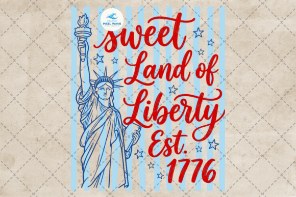 Striped Sweet Land of Liberty PNG: Patriotic Design Asset