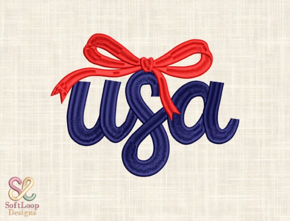 USA Bow Embroidery Design: A Graphic Designer's Asset